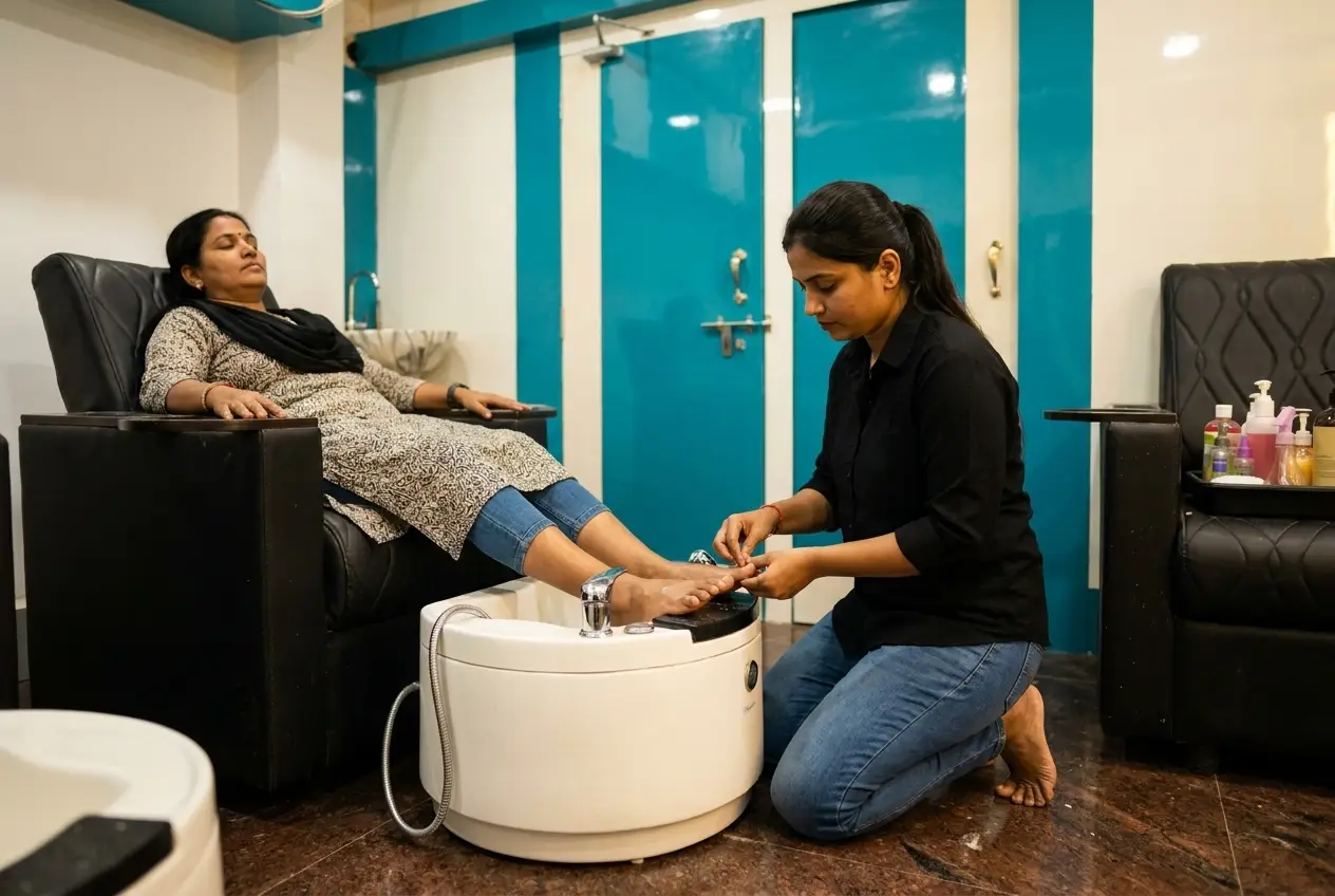 Indulgent pedicure and foot massage