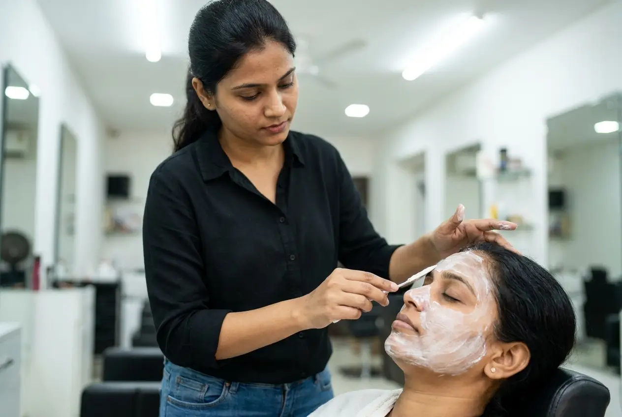 Tan removal facial pack application