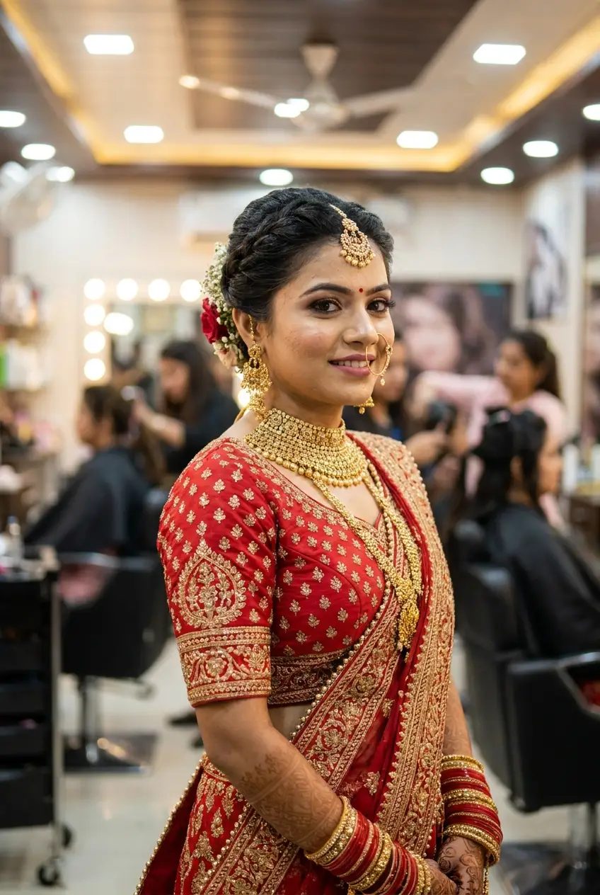 Stunning Bridal Look created by Anitha
